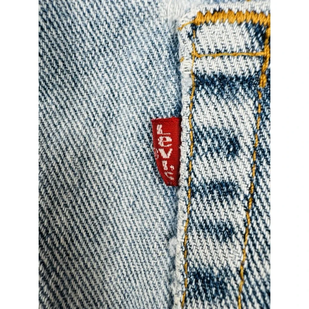 Vintage 90s Levi's 554 Jeans 35x30 USA Made Distressed Paint Workwear Denim